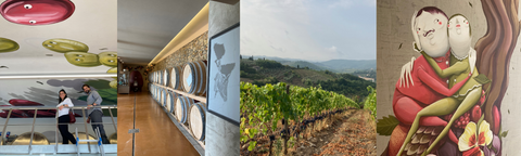 Riecine winery with fun art in Chianti Classico